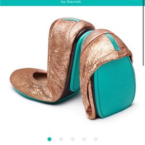 Tieks size 7 ballet flats Rose Gold Glam